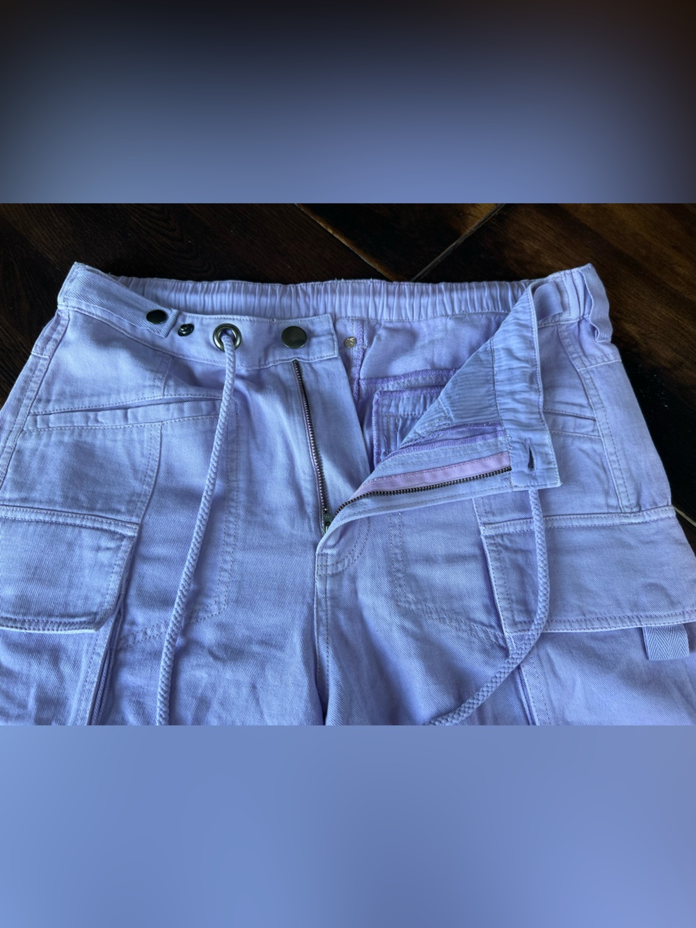 Free People Frankie Washed Shorts Women’s S Lilac Purple Sample Baggy Utility - Picture 6 of 16